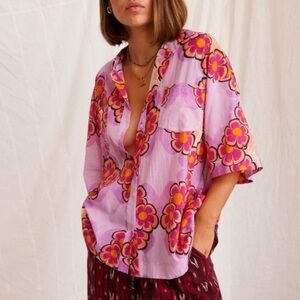 Kinga Csilla Anuenue Lae Boyfriend Shirt Free People size 6/2 or XS Runs Big